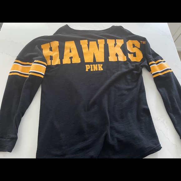 Victorias Secret Pink Iowa Hawkeyes crew neck sweatshirt sparkle womens small - Picture 2 of 4
